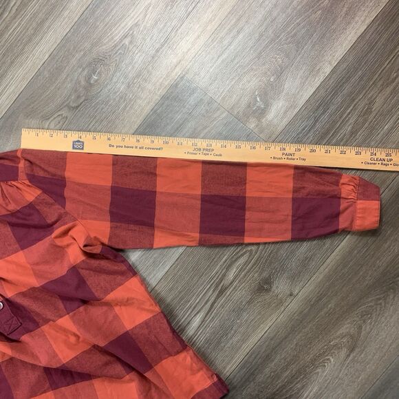 Orvis Blouse Button Shirt Red Plaid Super Soft Lightweight Women Size M - Picture 6 of 8